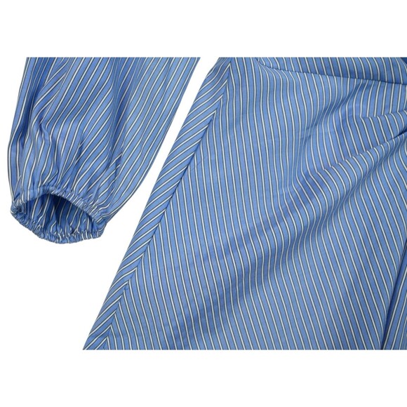 Maje Ritiavi Trompe L'Oeil Striped Shirtdress Pockets Size 2 FR 36 - Picture 5 of 9